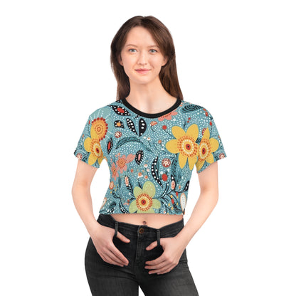 Aboriginal Flower Pattern (AOP) Crop Tee