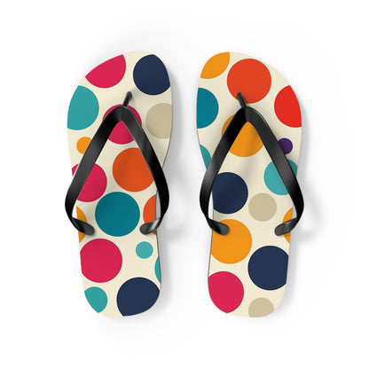 Colorful Polka Dot Pattern Flip-Flops