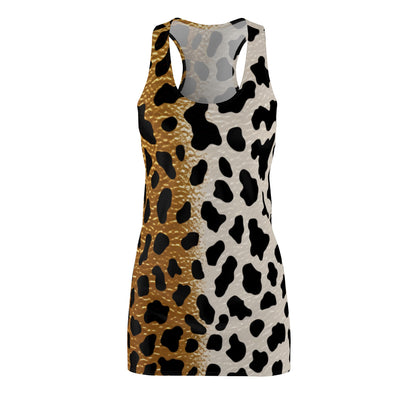 Leopard Pattern Women's Cut & Sew Racerback Dress