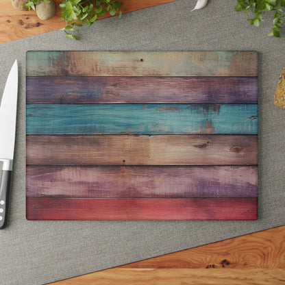 Wooden Print Glass Cutting Board