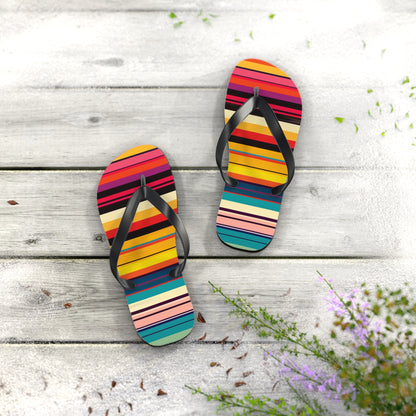 Colorful Stripes Flip-Flops