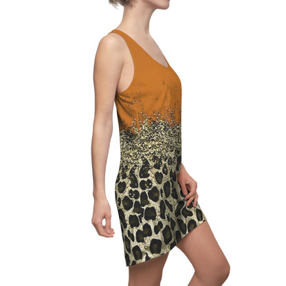 Leopard Pattern Women's Cut & Sew Racerback Dress