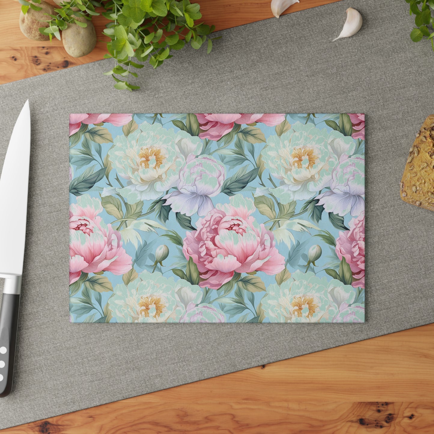 Floral Glass Cutting Board