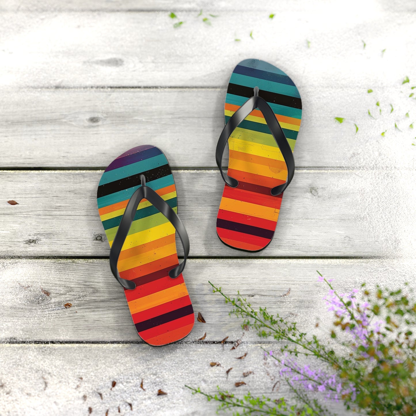 Colorful Stripes  Flip-Flops