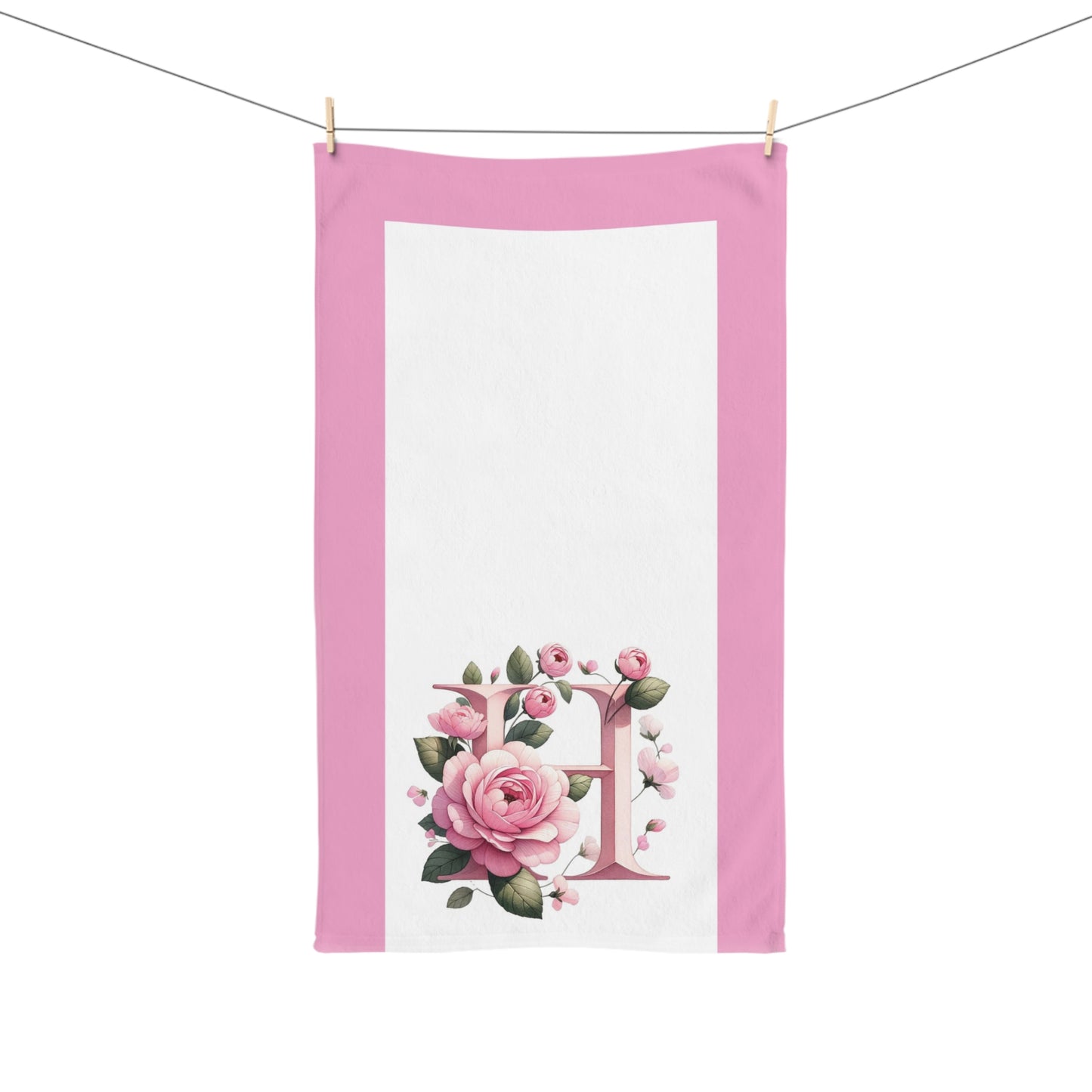 Alphabet Flowers Bathroom Hand Towel