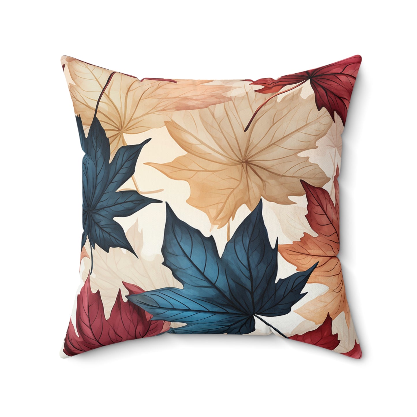 Autumn Flowers Print Spun Polyester Square Pillow