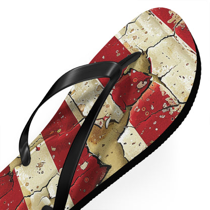 Distressed American Flag Flip-Flops