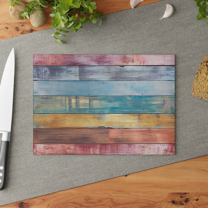 Wooden Print Glass Cutting Board