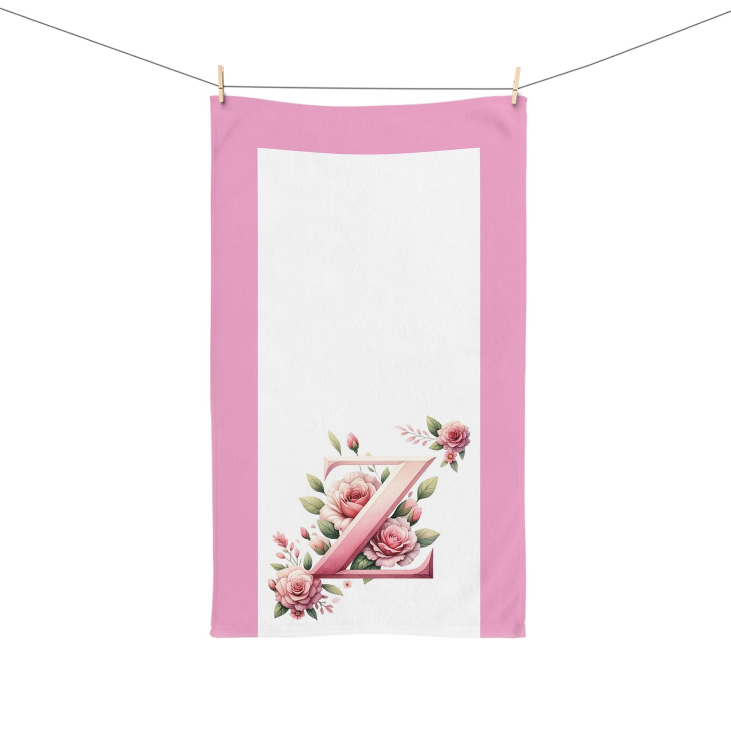 Alphabet Flowers Bathroom Hand Towel