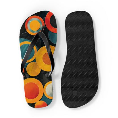 Abstract Decorative Circles Pattern Flip-Flops