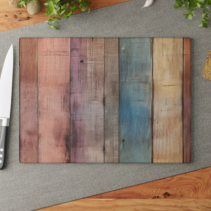 Wooden Print Glass Cutting Board