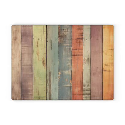 Wooden Print Glass Cutting Board