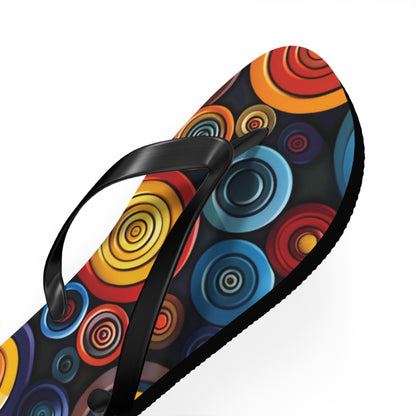 Abstract Decorative Circles Pattern Flip-Flops