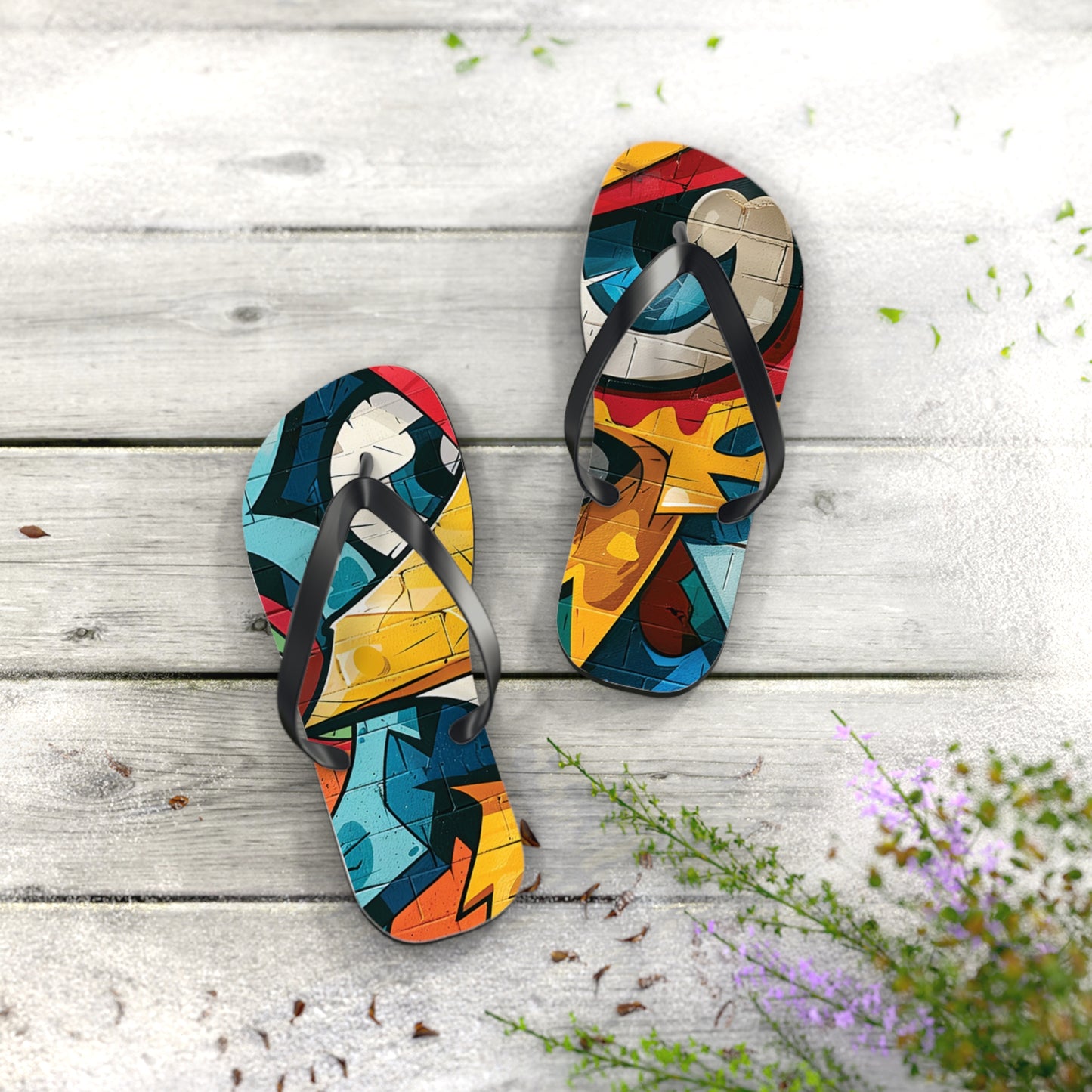 Graffiti Theme Flip-Flops