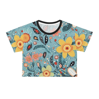 Aboriginal Flower Pattern (AOP) Crop Tee