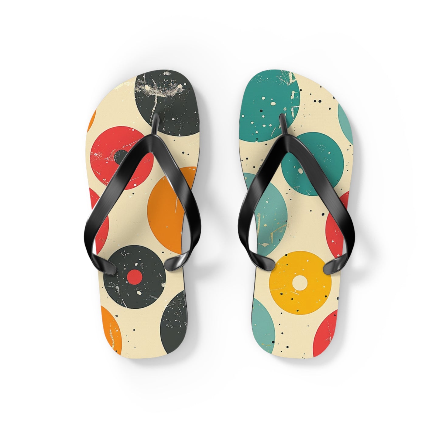 Colorful Polka Dot Patter Flip-Flops