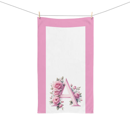 Alphabet Flowers Bathroom Hand Towel