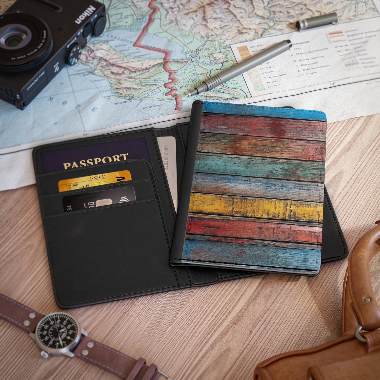 Wooden Print Passport Cover 10