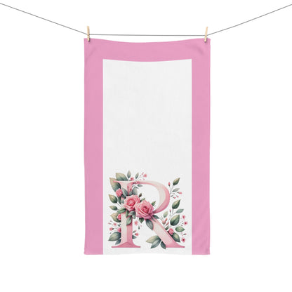 Alphabet Flowers Bathroom Hand Towel