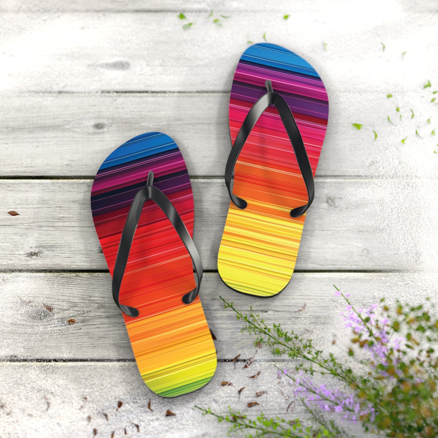 Colorful Stripes  Flip-Flops