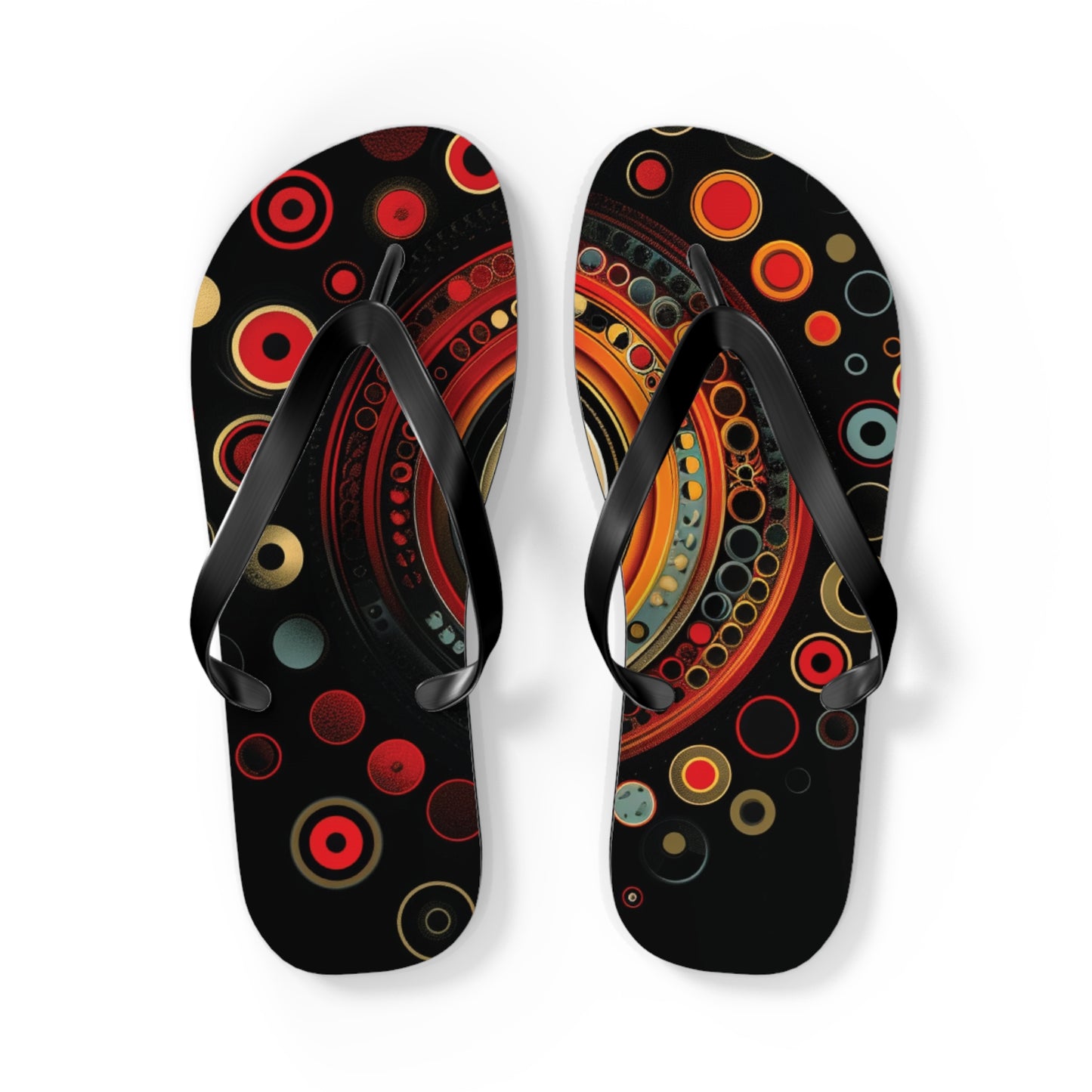 Abstract Decorative Circles  Flip-Flops