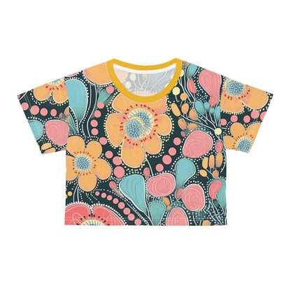 Aboriginal Flower Pattern (AOP) Crop Tee