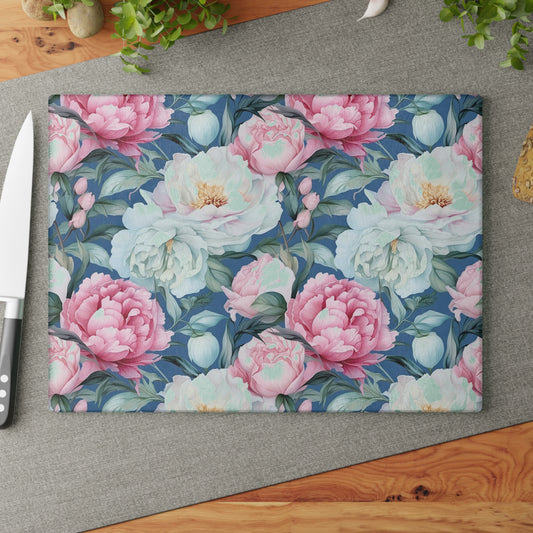 Floral Glass Cutting Board