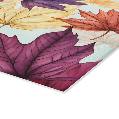 Autumn Floral Glass Cutting Board