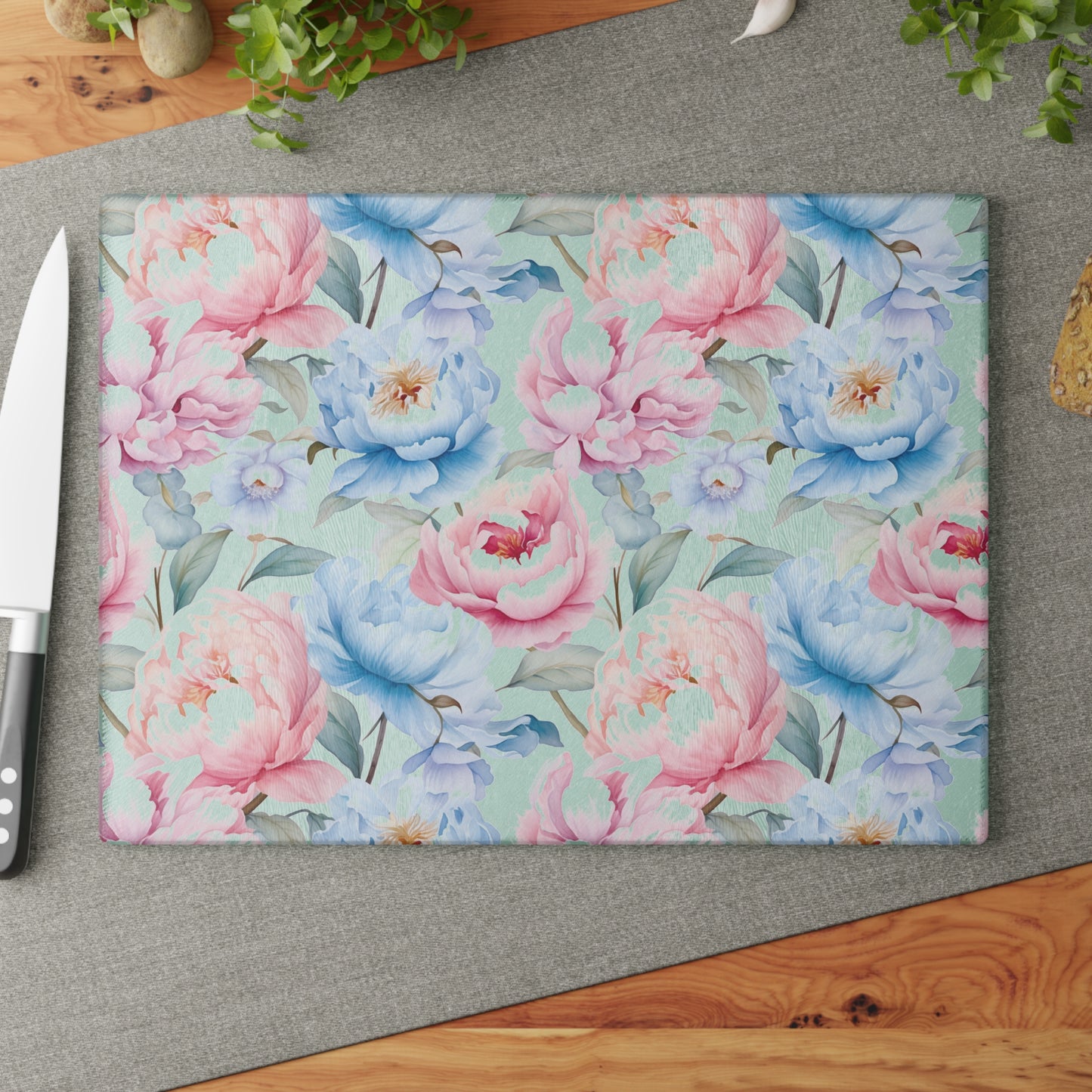 Floral Glass Cutting Board