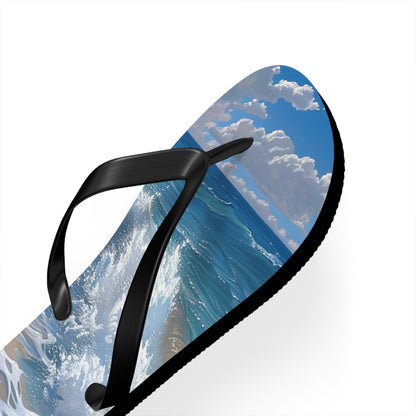 Sand Shore Ocean Waves Flip-Flops