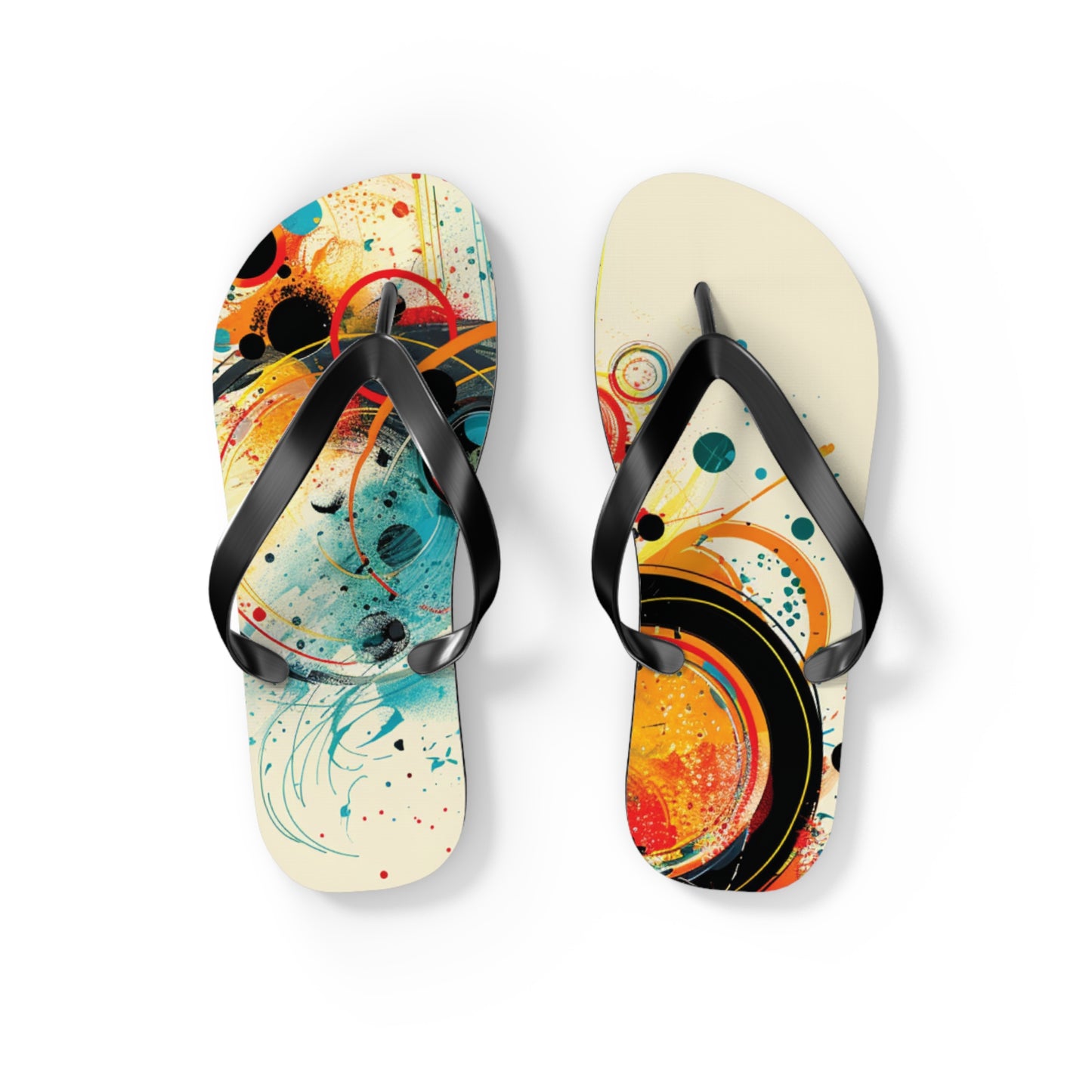 Abstract Decorative Circles  Flip-Flops