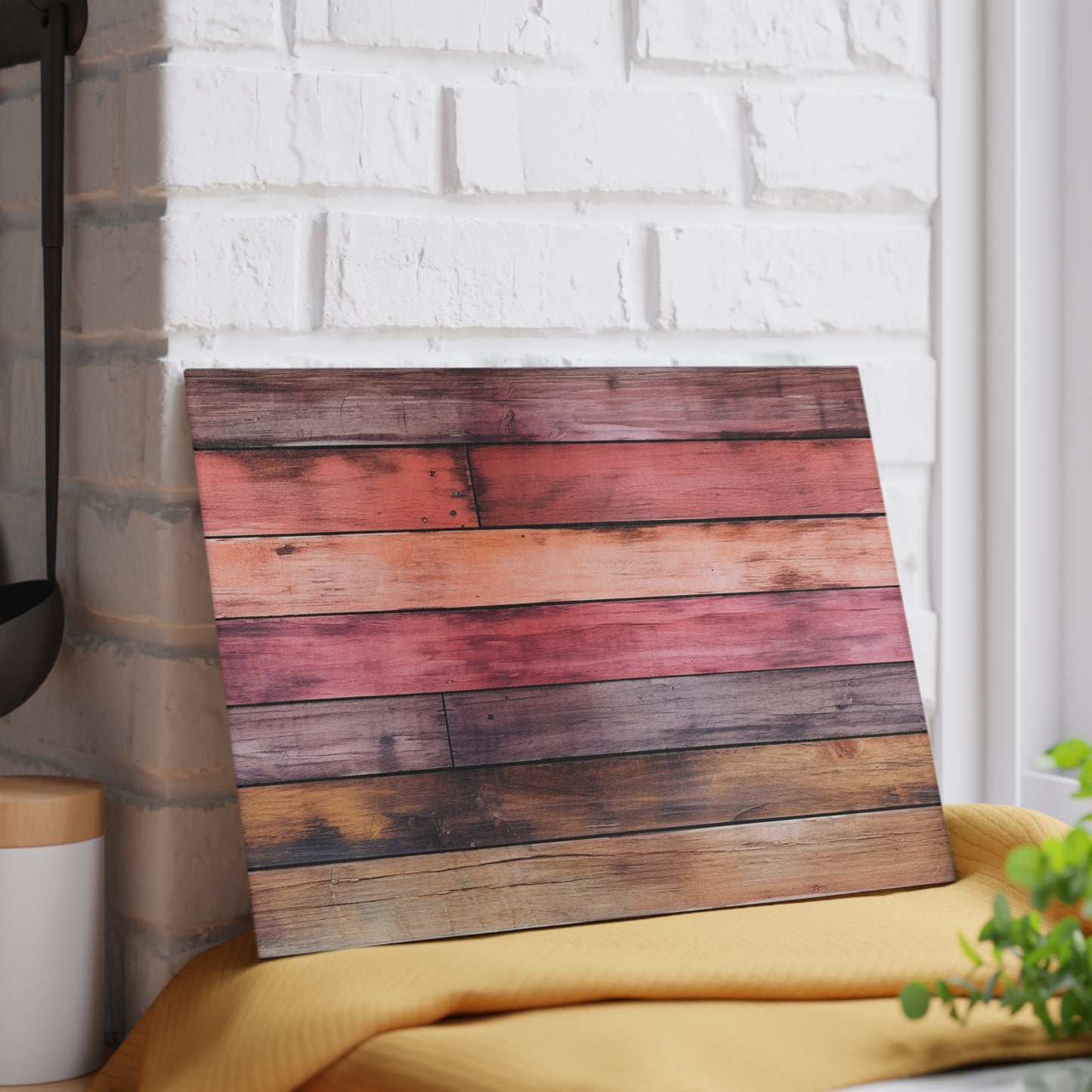 Wooden Print Glass Cutting Board