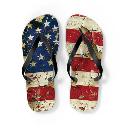 Distressed American Flag Flip-Flops