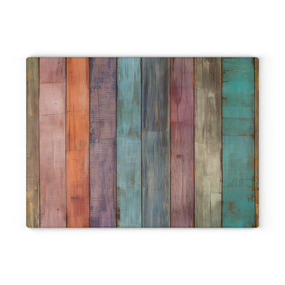 Wooden Print Glass Cutting Board