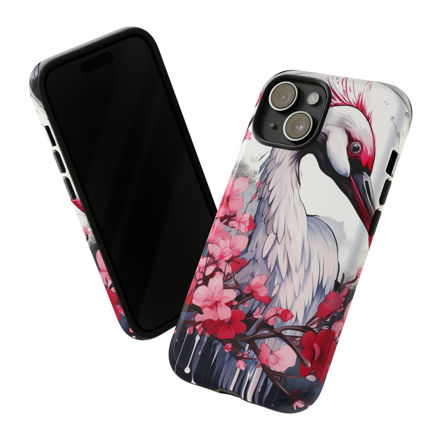 Cranes in Flight: Red-Crowned Crane Phone Case