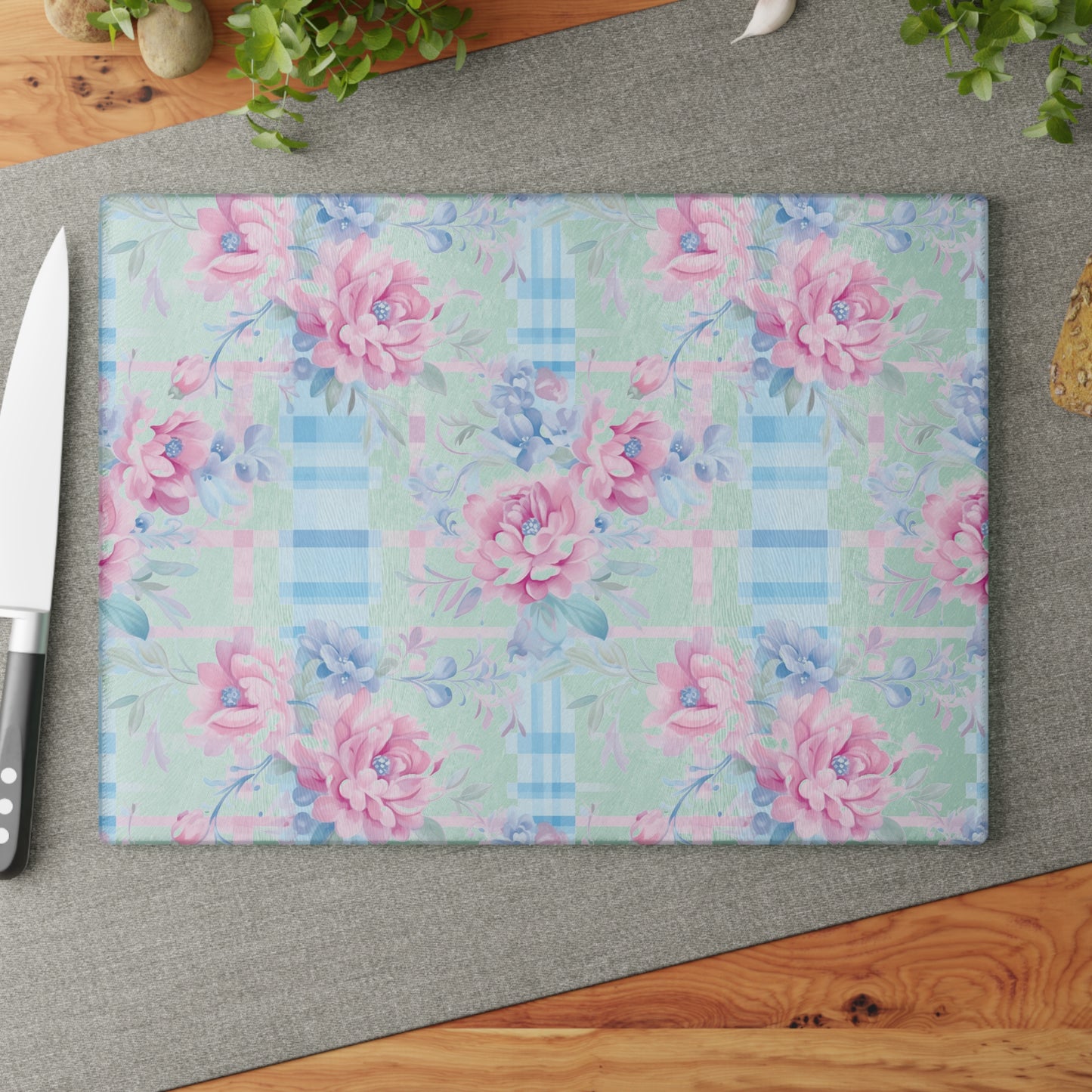 Floral Glass Cutting Board