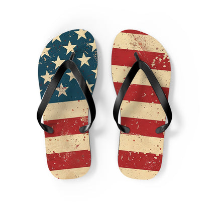 Distressed American Flag Flip-Flops