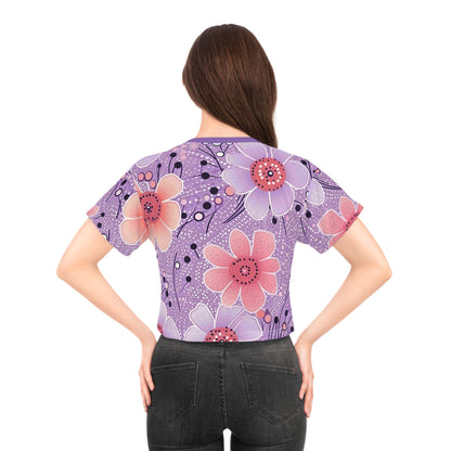 Aboriginal Flower Pattern (AOP) Crop Tee