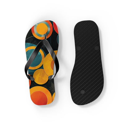 Abstract Decorative Circles Pattern Flip-Flops