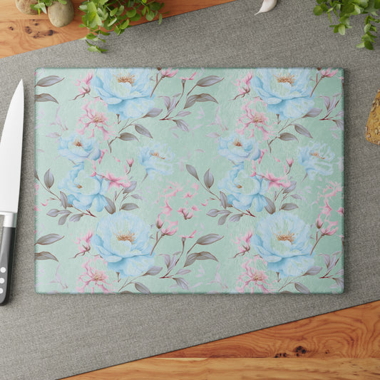 Floral Glass Cutting Board