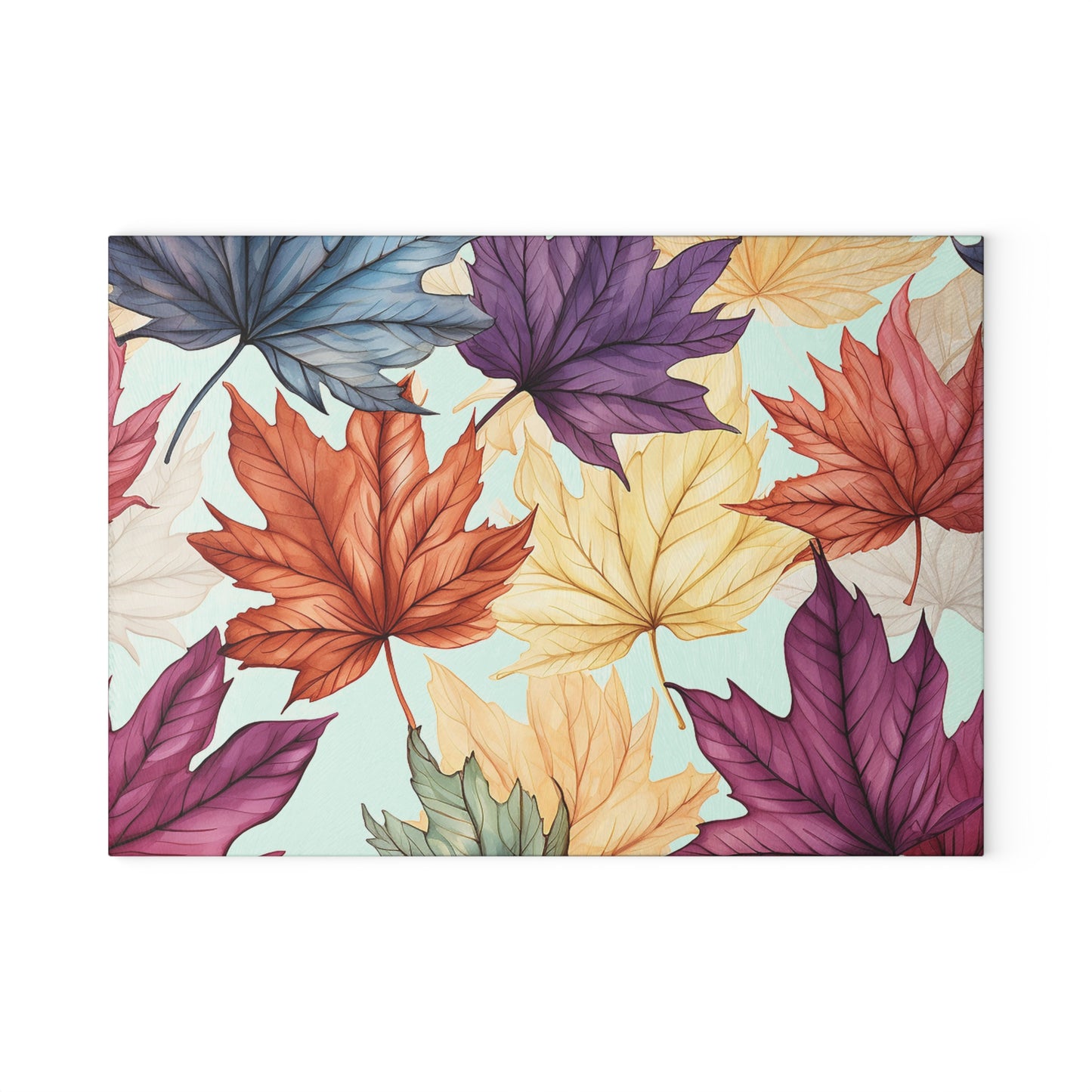 Autumn Floral Glass Cutting Board