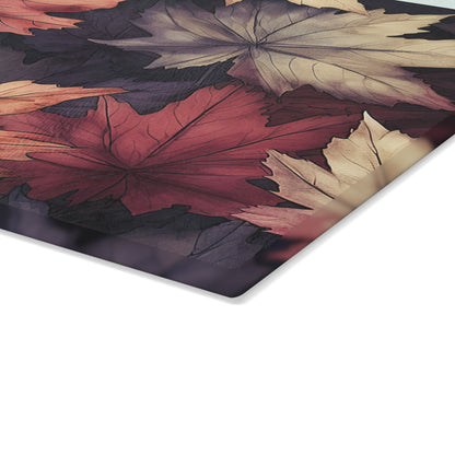 Autumn Floral Glass Cutting Board