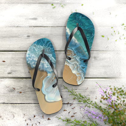 Sand Shore Ocean Waves  Flip-Flops