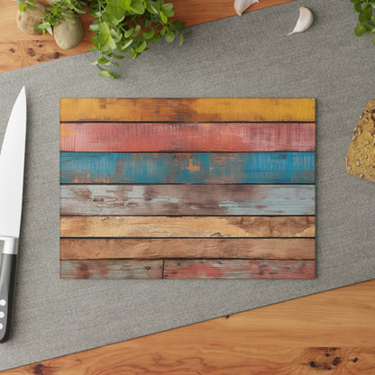 Wooden Print Glass Cutting Board