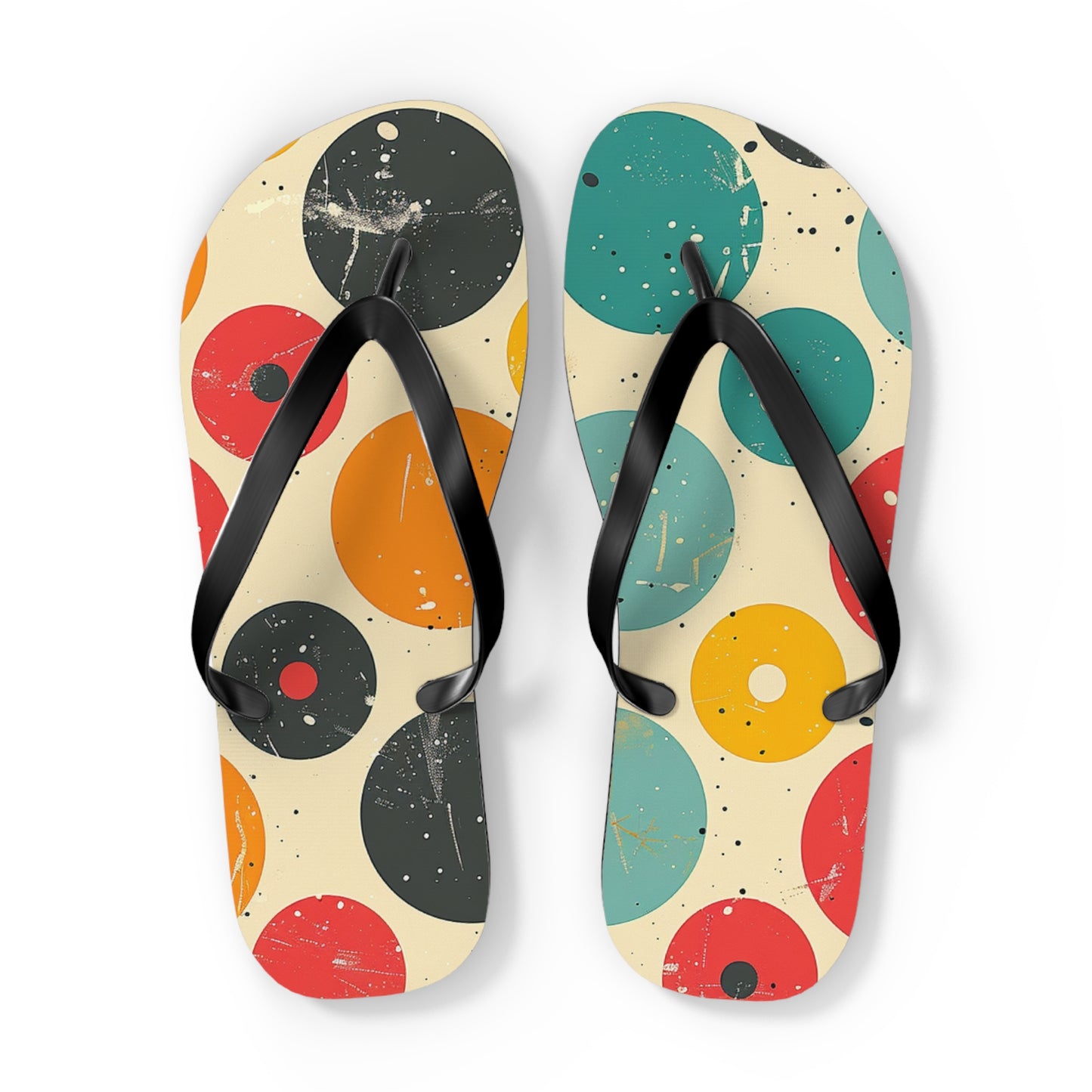 Colorful Polka Dot Patter Flip-Flops