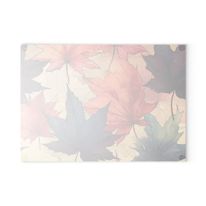 Autumn Floral Glass Cutting Board