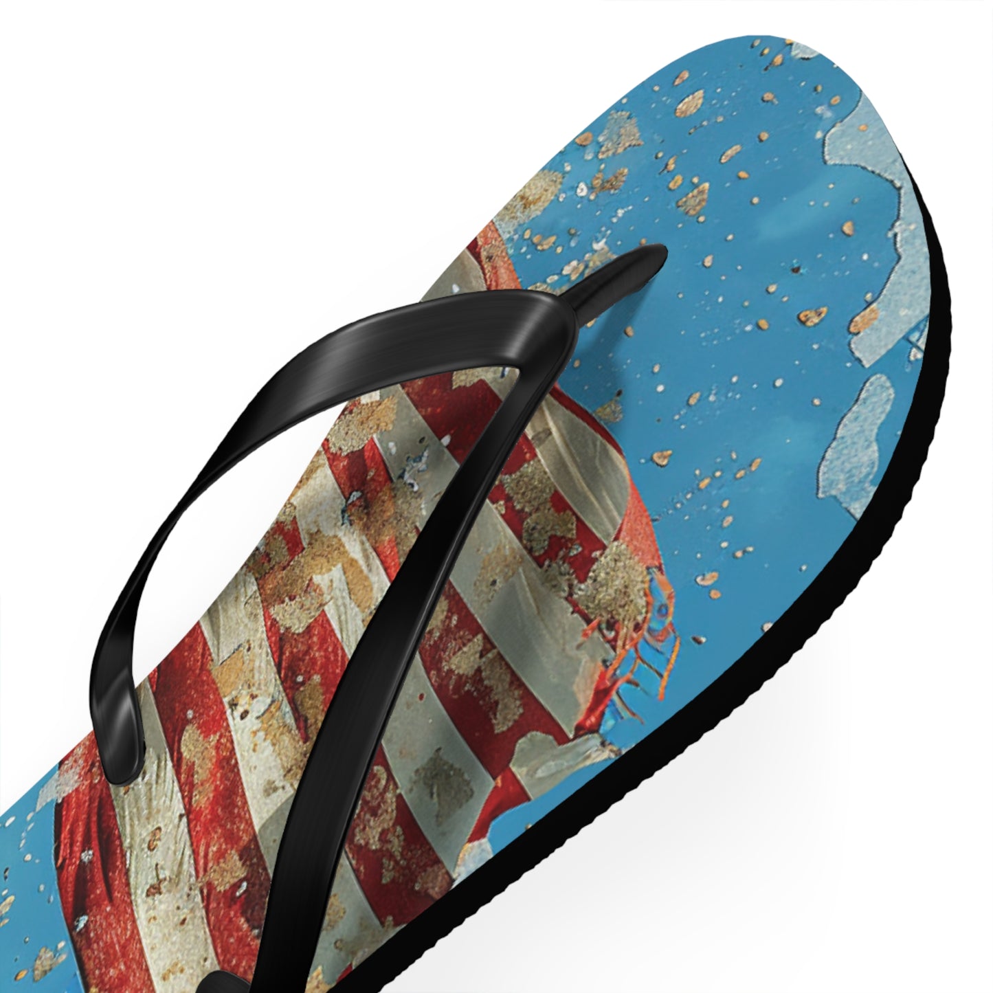 Distressed American Flag Flip-Flops