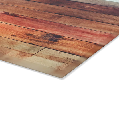 Wooden Print Glass Cutting Board