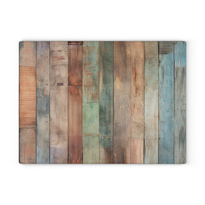 Wooden Print Glass Cutting Board