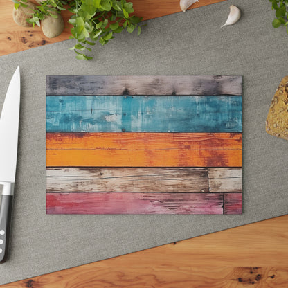 Wooden Print Glass Cutting Board